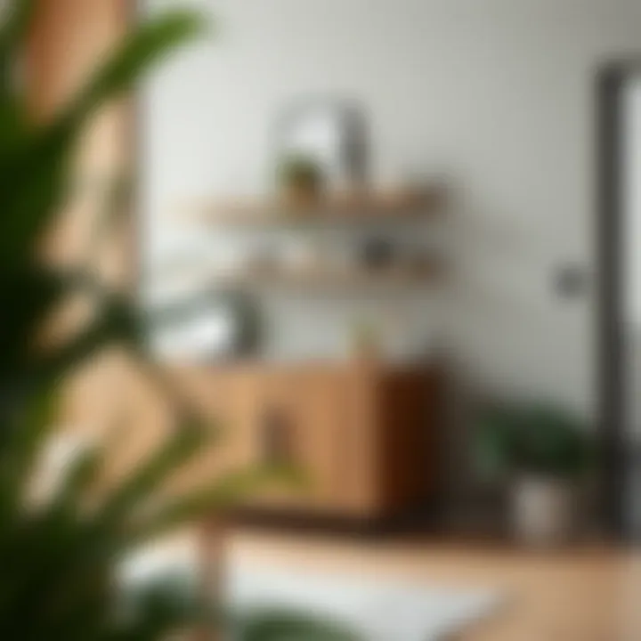 Short wide storage cabinet made from sustainable materials