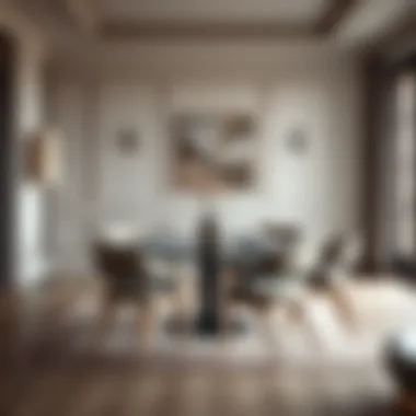 Compact dining table set in an elegant interior