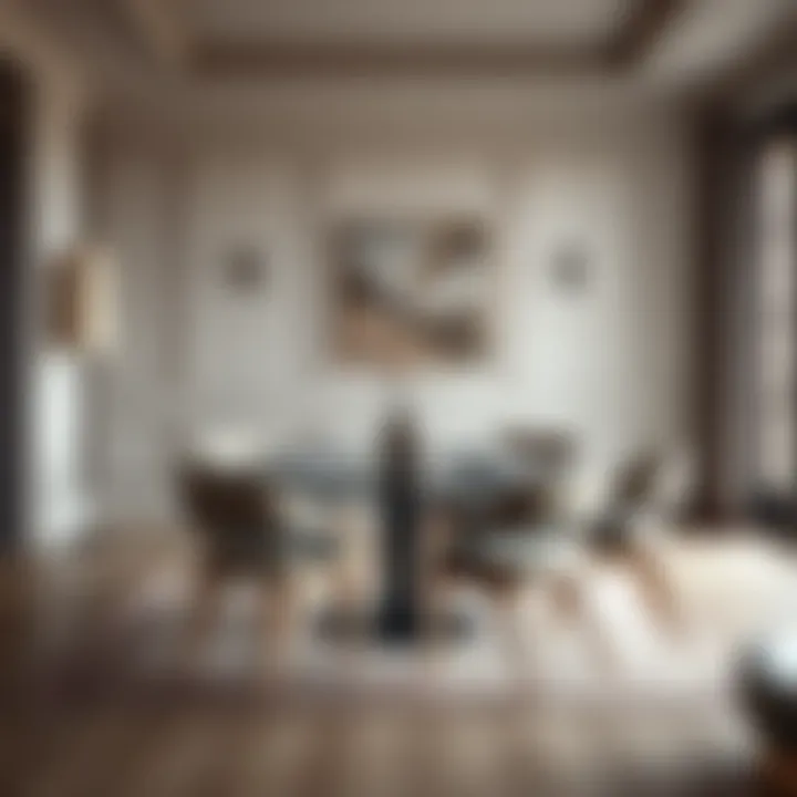 Compact dining table set in an elegant interior