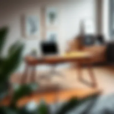 Minimalist slimline desk in a stylish home office