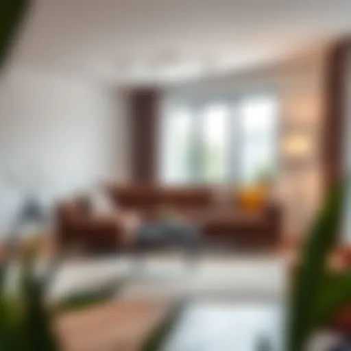 Stylish slimline sofa in a modern living room