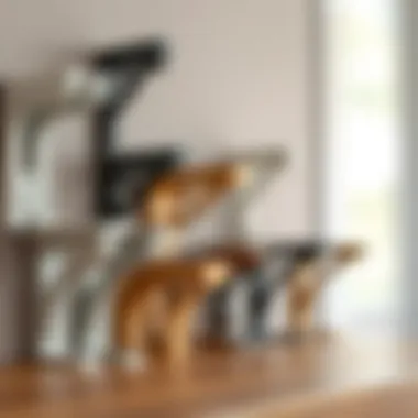 Various styles of small decorative L brackets displayed together