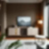 Elegant small sideboard in a modern living room