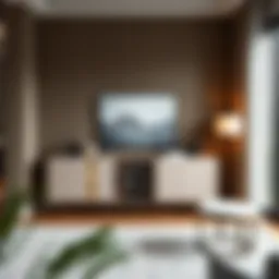 Elegant small sideboard in a modern living room