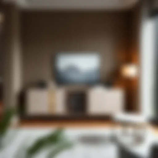 Elegant small sideboard in a modern living room