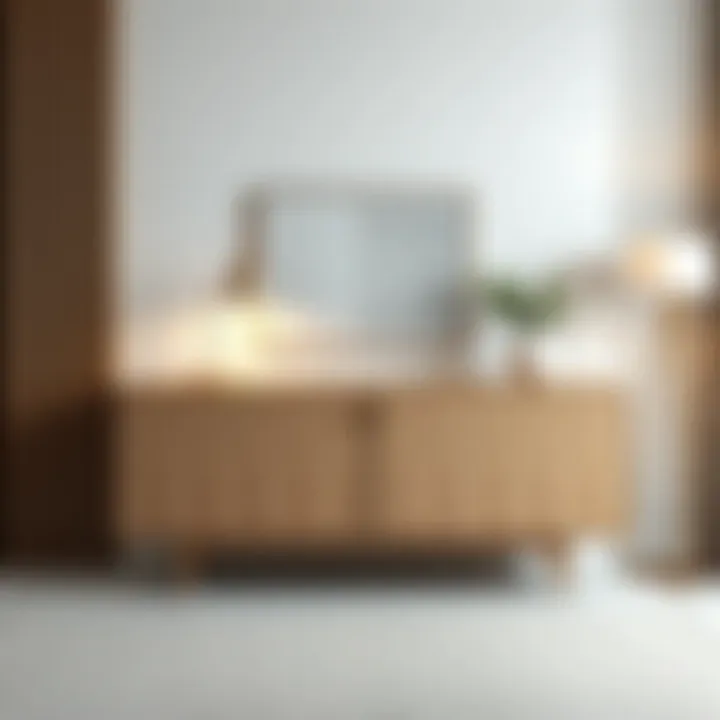 Minimalism Meets Functionality Functional small sideboard in a minimalist office space