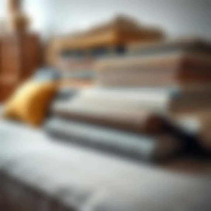 Variety of materials used in sofa bed construction displayed together