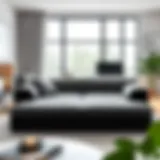 Stylish modern sofa bed in a contemporary living room setting