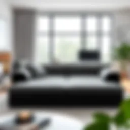 Stylish modern sofa bed in a contemporary living room setting