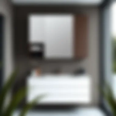 Modern minimalist bathroom cabinet showcasing sleek lines