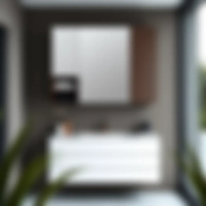 Modern minimalist bathroom cabinet showcasing sleek lines