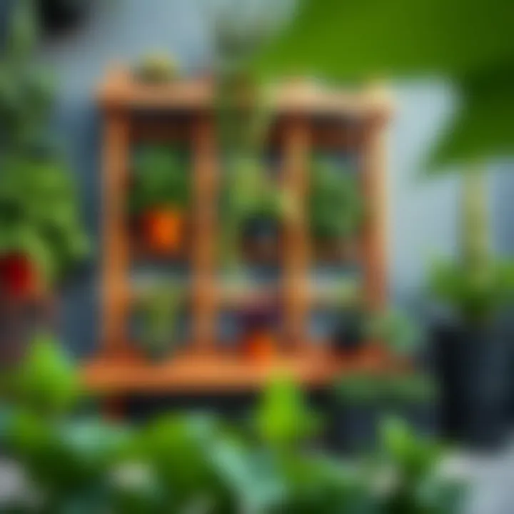 Stylish vertical garden setup using trellis planters