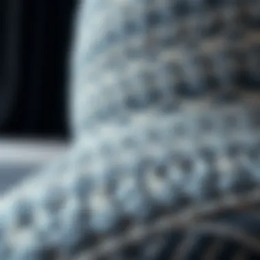 Close-up of texture and pattern on a large dark rug