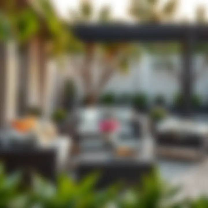 Elegant patio furniture set arranged for outdoor relaxation