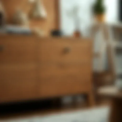 Natural texture of solid wood dresser showcasing craftsmanship