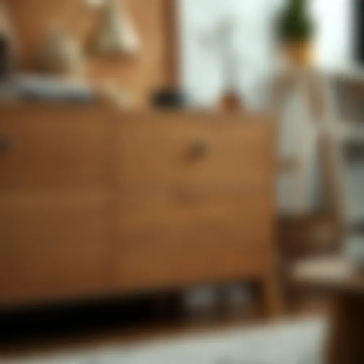 Natural texture of solid wood dresser showcasing craftsmanship