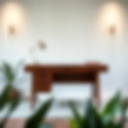 Elegant wood desk showcasing versatility in design