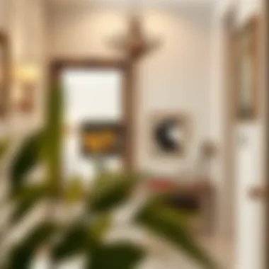 Decorative framed mirror adding character to a hallway