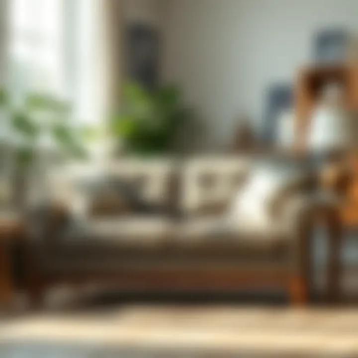 A well-maintained second-hand sofa showcasing its durable fabric