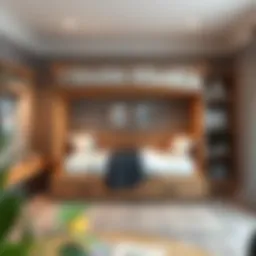 Elegant pull-out bunk bed design showcasing functionality and space-saving features