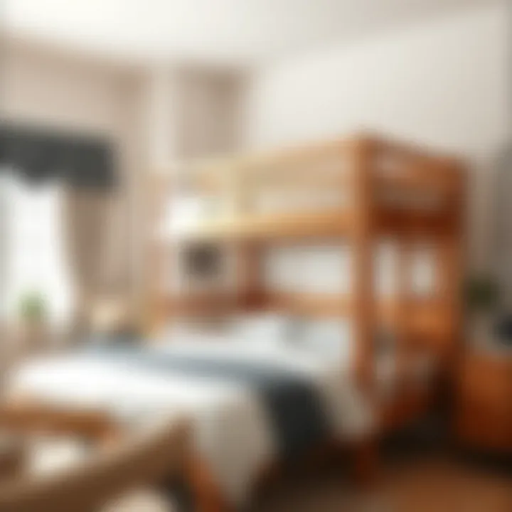 Safety features of pull-out bunk beds illustrated with focus on sturdy construction