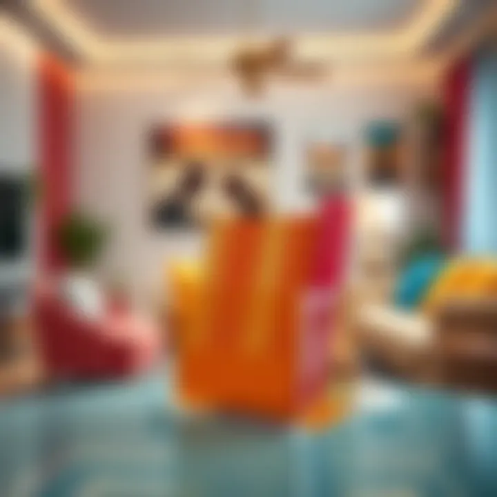 Vibrant Aesthetics: Enhancing Living Space Colorful acrylic book holder in a vibrant living room