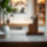 Elegant wooden book holder on a modern table