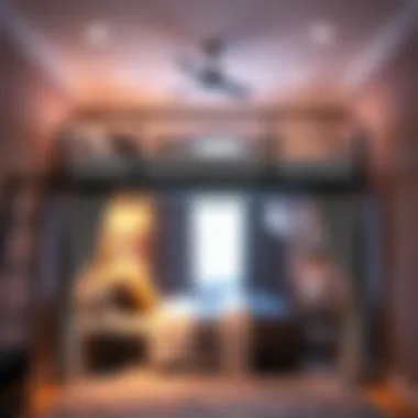 Customized top bunk curtains enhancing bedroom aesthetics