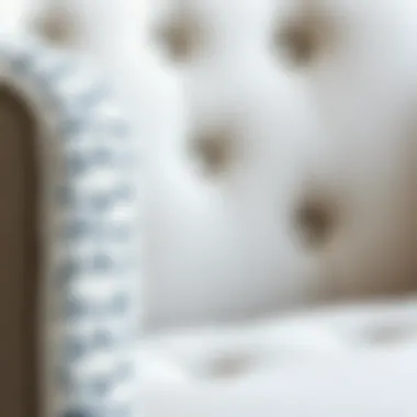 Close-up of fabric texture on a gray and white accent chair