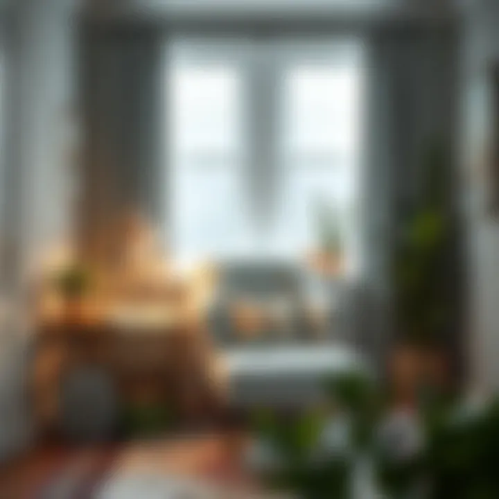 Cozy reading nook featuring a gray and white accent chair