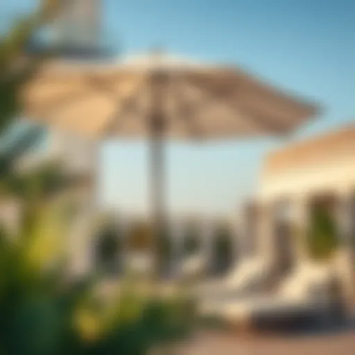 A stylish cantilever umbrella providing shade in a modern outdoor setting