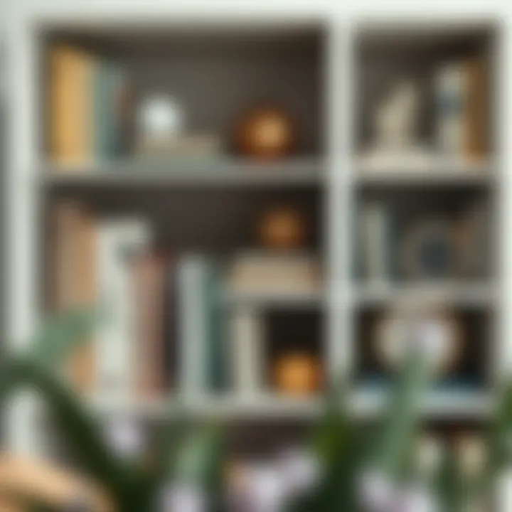 Stylish organization of books and decor in a 13x13x13 cube