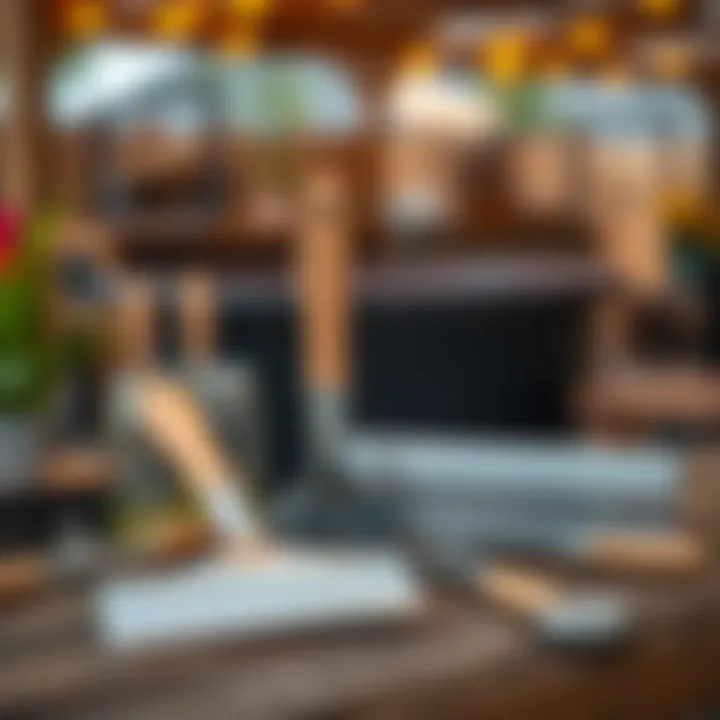 Maintenance tools for outdoor food trays displayed on a wooden surface