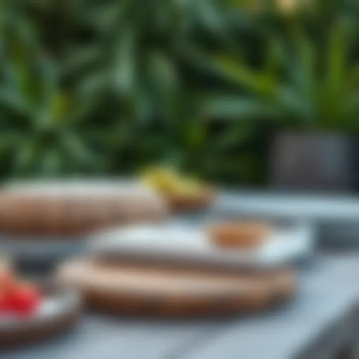 Assorted outdoor food trays showcasing various materials