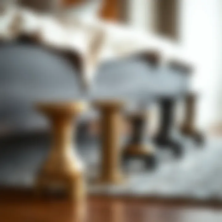 Diverse Styles of Steel Bed Frame Feet A variety of steel bed frame feet showcasing different styles and finishes