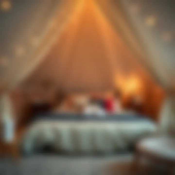 Cozy tent bedroom interior showcasing stylish decor