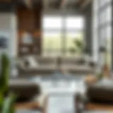 Stylish two-person sofa bed in a modern living room