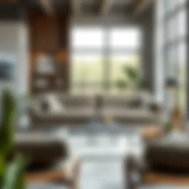 Stylish two-person sofa bed in a modern living room