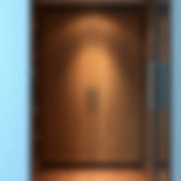 Elegant two door closet design with wood finish