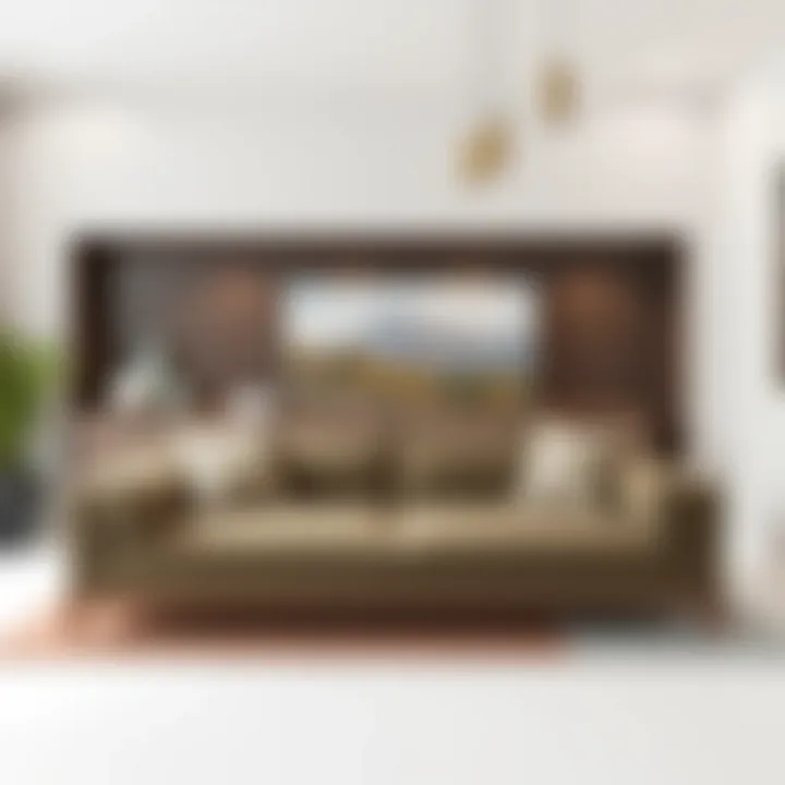 A beautifully designed sofa bed integrated into a minimalist interior