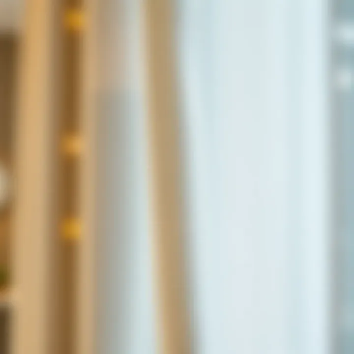 Close-up of the texture and quality of cotton curtains