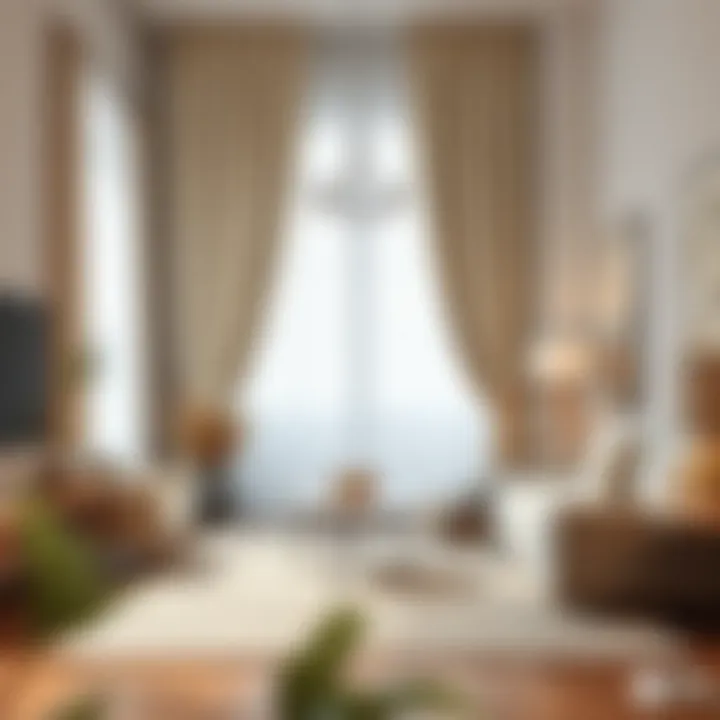 Elegant cotton curtains enhancing a cozy living room