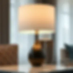 Elegant 10 inch white lamp shade on a modern table lamp