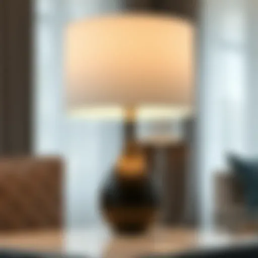 Elegant 10 inch white lamp shade on a modern table lamp