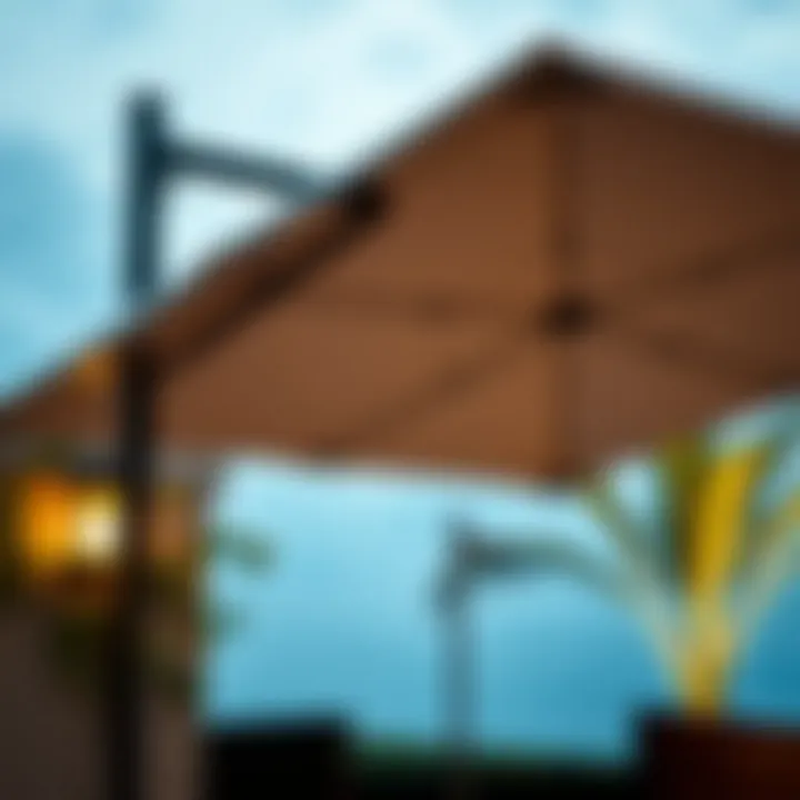 Functional design features of a 12 foot square patio umbrella