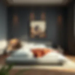 Elegant folding bed platform in a modern bedroom