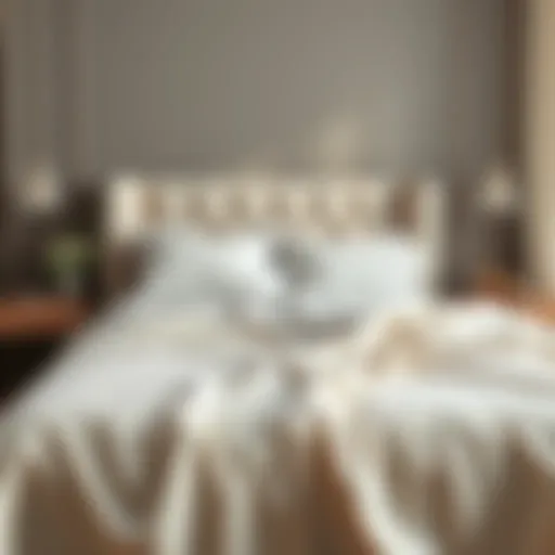 Elegant plain bedspread draped over a stylish bed