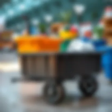 Close-up of durable plastic materials used in wagon carts