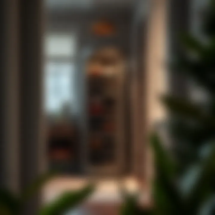 Compact rotating shoe cabinet in a small entryway