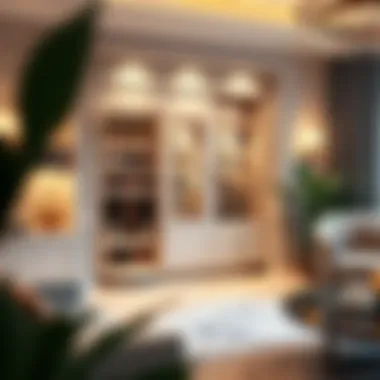 Luxurious interior with a rotating shoe cabinet